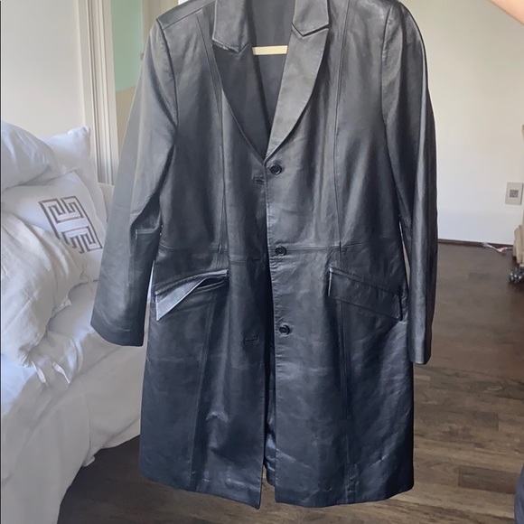 NEW MARK & SPENCER ALL LEATHER COAT! - Picture 1 of 5